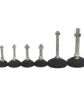 Skip The Wobble With These Universal Adjustable Leveling Feet Four Pack, sizes range from short to tall, carbon steel and nylon.