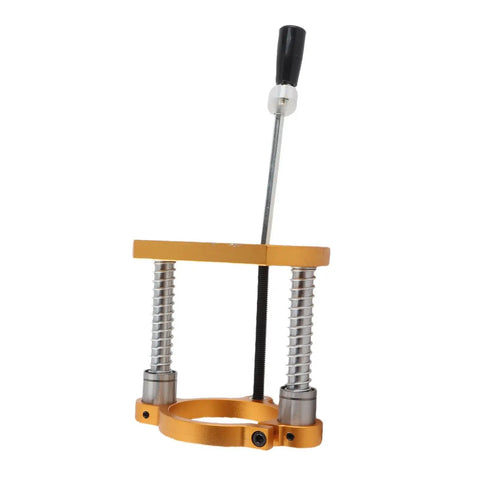 Built Tough Router Lift Base For Woodworking Shop With Smooth 70 Millimeter Height Adjustment premium aluminum device used for precise routing.