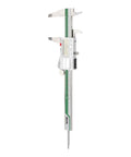 Mingzhe Digital Caliper 6in, IP54 Splashproof, Stainless Steel measuring tool with a display and scale markings.