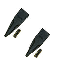 2 Pack Tiger Long Backhoe Bucket Teeth 23T 23TL 230TL With 23FP Flexpins For Deere Case Built Tough Heavy Duty Wear-Resistant Bits