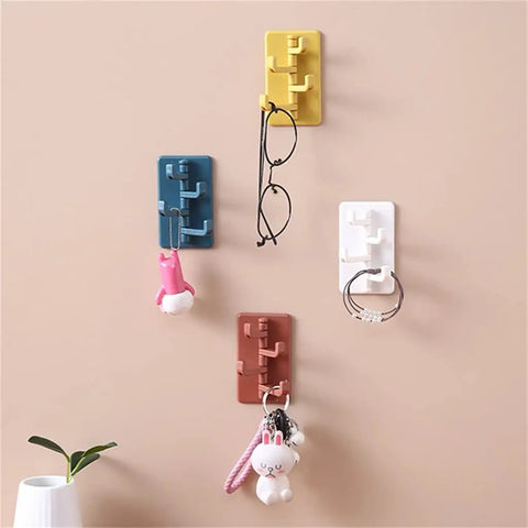 Slick Rotary Sticky Hook Wall Mount With Heavy Duty Adhesive Grip For Keys And Coats No Drill Hassle colorful hooks for home organization