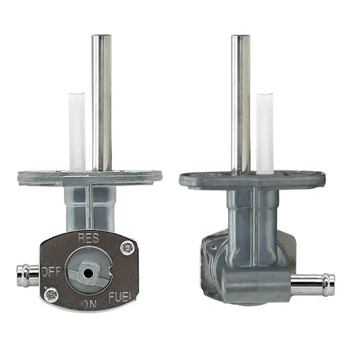 Replacement Fuel Valve Petcock Shut Off Tank Switch For Yamaha Kodiak 400 450 YFM400FA 4x4 ATV Fits 2000 Through 2006 Models Replaces OEM 5GH-24500-10-00 100 Percent Tested And Ready To Install, showing front and side view of valve.