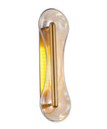 Premium Handcrafted Glass Wall Sconces For Bedroom And Living Room Solid Stainless Steel Bedside Lighting Fixture With Glare Free Soft Glow That Hits Different Crisp Build Delivers Sick Vibes Today - front view of sleek wall sconce with gold accents.