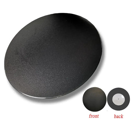 Top view of Tempered Glass Serving Turntable Lazy Susan Round Rotating Tray Beefy Heavy Duty Black Display For Home Or Hotel Dining Tables 10mm Thick Fits Tables From 70 To 110 Centimeters