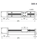 200Mm Mini Linear Rail Guide Lead Screw T6x1 With Nema 11 Stepper Motor High Precision Cnc Automation Slider Kit technical drawing