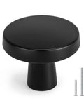 Black Round Matte Cabinet Knobs Dope Set With Zinc Alloy Metal Hardware For Dresser Drawer Cupboard And Kitchen Cabinets Heavy Duty Handles