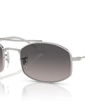 RB3719 Oval Sunglasses With Silver Frame And Grey Gradient Polarized Lenses, 51mm, Vintage Archive Style