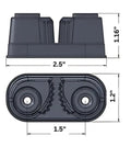 Premium Nylon Sailing Cam Cleat With Wire And Strap Fairlead 132, dimensions 2.5 x 1.2 inches, marine hardware.