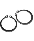 Get These 50 Pcs M3 To M42 External Circlip Rings Built Tough From Carbon Steel That Won't Rust For Easy Shaft Installation On Cars Trucks Valves Doors Windows And Heavy Machinery Tools You Gotta Have - close-up of two external circlip rings.