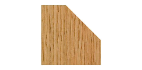 Wood edge with 45-degree bevel cut by Pro Grade Carbide Chamfer Router Bit 45 Degree Bevel With Five Eighths Inch Cutting Length, One Quarter Inch Shank.