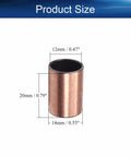 10 Pack Heavy Duty Sleeve Bearings With 12 Mm Bore And 14 Mm Outer Diameter Built Tough As Nails For Smooth Machinery Tracks Using Oilless Bronze Bushings dimensions showing 12mm bore and 14mm diameter.