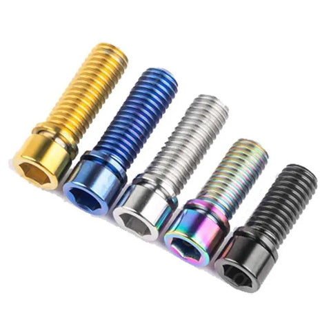 1 Piece M7x20mm Titanium Alloy Hex Socket Cap Screws With Round Washers in various colors for DIY repairs and mechanical projects.