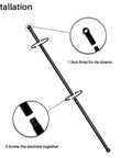 Installation guide for 9x12 Foot Pergola Shade Replacement Canopy with grommets and weighted rods showing assembly steps.
