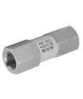 Side view of Oumefar stainless steel air check valve, 1/4-inch female thread, hex body, one-way valve