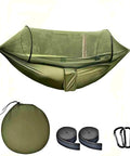 Mosquito Net Camping Hammock With Lightweight Parachute Nylon, Double Or Single Setup, Includes 2 Tree Straps, Portable Outdoor Tent