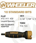 Wheeler torque wrench with standard bits for Digital FAT Firearms Accurizing Torque Wrench With Interchangeable Bits And LCD Display