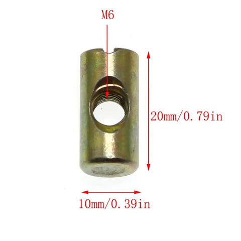 12 Piece M6 Slotted Barrel Nuts and Cross Dowels for DIY Furniture Building Heavy Duty Wood Joints, 20mm galvanized carbon steel nut