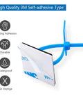 Self Adhesive Cable Tie Mounts With 3M Strong Adhesive Backing showing strong adhesion and durability