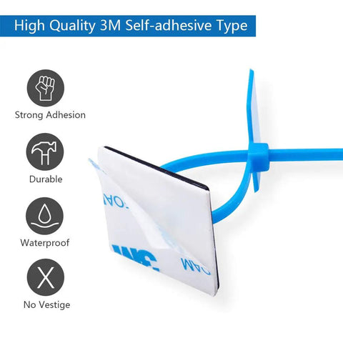 Self Adhesive Cable Tie Mounts With 3M Strong Adhesive Backing showing strong adhesion and durability