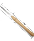 Pro Grade Carbide Tipped Wood Turning Tools Set showing dimensions of solid wood handle and carbide tipped tool for lathe turning