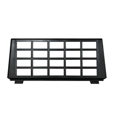 Foldable Metal Keyboard Music Score Stand With Adjustable Tilt for musicians, front view, showcasing grid design and sturdy base.