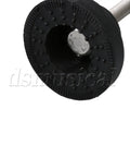Close-up of Four Pack Slick Adjustable Leveling Feet For Furniture And Home Cabinets M8 Threaded Black Table Leg Glides with rubber cap.
