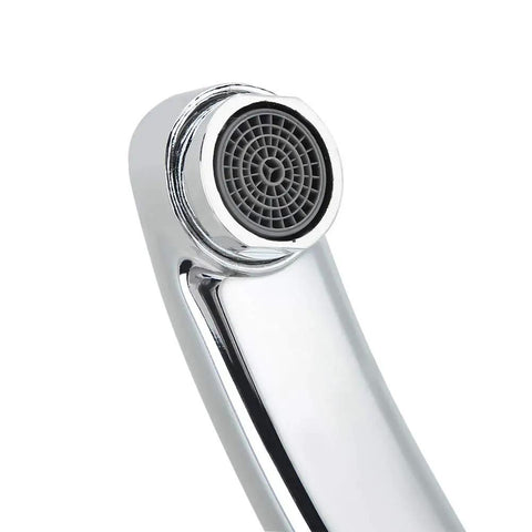 Close-up of Maqulae Copper Kitchen Faucet with G1/2in Thread, Hot and Cold Water Sink aerator for soft water flow.