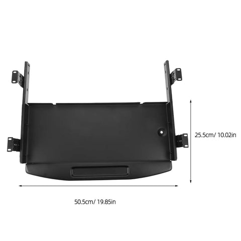 Ergonomic Under Desk Keyboard Tray With Slick Slide Out Gliding Platform And Contoured Wrist Support Plus Hidden Cable Routing, top view with dimensions.