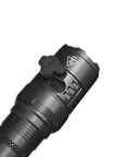 Close-up of Beast Mode Long Range Flashlight With 3000 Lumens, 470 Meter Throw, Luminus SFT70 LED, focusing on charging port