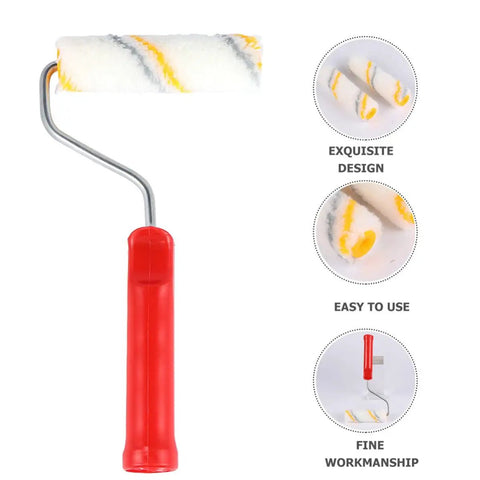 Hassle Free Mini Wall Paint Roller With Dense Wool Cover For Seamless Door And Baseboard Trim Projects Quick Setup close-up view.