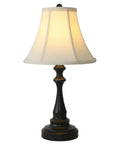 Three Piece Vintage Style Lamp Set With Bronze Finish And Brown Fabric Shades Includes Two Table Lamps And One Floor Lamp