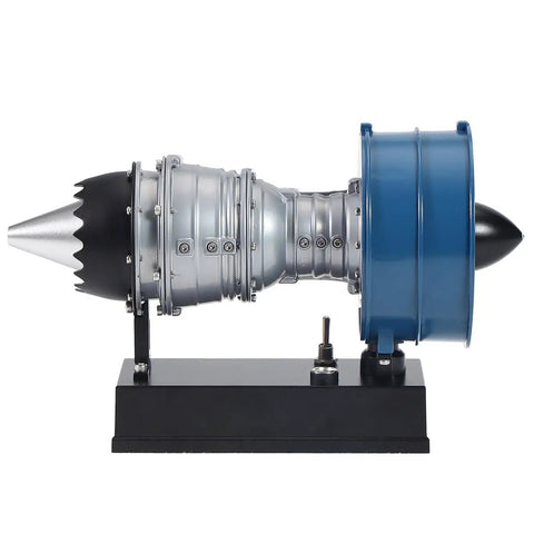 Side view of All Metal Turbofan Engine Model Kit That Actually Runs With Transparent Cover 1 To 20 Scale 170 Parts STEM Educational Assembly