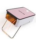 Portable Mini Space Heater For Home Office Desktop Pink With Auto Shut Off Safety Rotatable Stand With Anti Slip Base