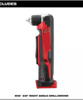 Side view of Heavy Duty Cordless Lithium Ion Right Angle Drill Compact High Torque Quick Disconnect Battery Power Tool.