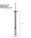 One Quarter Inch By Three Inch Hammer Drive Nail In Anchor Set For Concrete Cement And Brick Walls 50 Pack Zinc Alloy Anchors