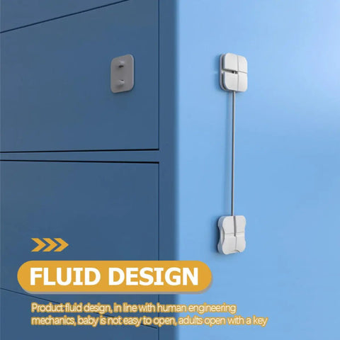 2 Pack Kid Safe Safety Cabinet Locks For Home Use Sturdy ABS And Steel Construction Silver Childproof Drawer And Door Latches
