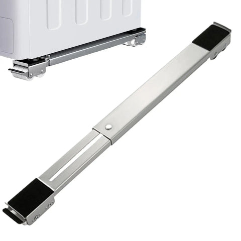 Hefty Heavy Duty Appliance Rollers And Mover Base For Washing Machine Or Dryer That Handle Up To 660 Lbs with silver and black design.