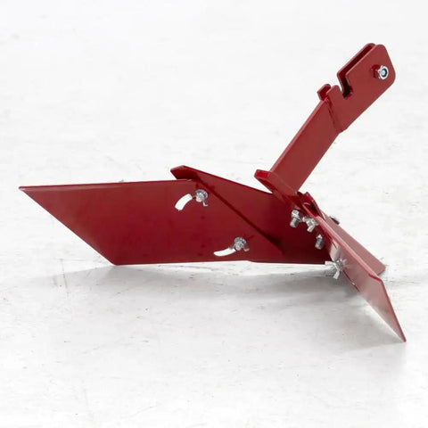 Hiller Furrower Kit for Rear Tine Rototillers With Mounting Hardware Included Easy Assembly And Adjustable Furrow Width Compatible With Husqvarna Southland Powermate Troy Bilt And Cub Cadet Tillers, side view on white background