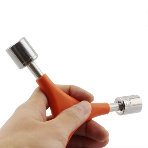 Hand holding Y Shape Bike Hex Socket Wrench On The Go Repair Tool Three Way Allen Wrench Set 8mm 9mm 10mm Carbon Steel