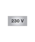 230 V label on stainless steel background for Heavy Duty Professional Grade Stainless Steel Adjustable Height Power Socket Bar.