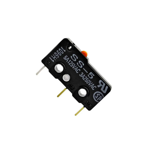 5 Pack SS5 Micro Switch With Dead Reliable Snap Action And Spdt Layout Rated For 5 Amps 125 Vac shown from above with leads