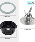 Blender Replacement Parts Ice Blade With Jar Base Cap And Two Rubber O Ring Seals Gasket Accessory Refresh Kit parts with measurements