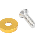 M6 Hex Head Bolt Screw Kit With Aluminum Washers For Fender, Bumper, Headlight And Trunk Mounts, 20 Piece Set, CNC Machined 6061 Aluminum Golden Finish, Engine Bay Ready, Heavy Duty Vibration Resistant Auto Body Fasteners. M6 bolt with gold washer