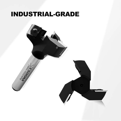 Pro Grade Heavy Duty CNC Spoilboard Surfacing Router Bit With Half Inch Shank And Two Inch Cutting Diameter Three Wing Coated Carbide Inserts