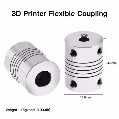 Beefed Up Rigid Shaft Coupler 5 By 8mm Bore D19 L25 For 3D Printer And CNC Machines Direct Torque Transmission Zero Misalignment Fits 5mm Motor Shaft And 8mm Lead Screw T8, aluminum alloy