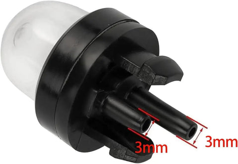 Close-up of a 2-Pack 188-512 Snap In Primer Bulb for 2 Cycle Small Engines Direct Fit Plug N Play with 3mm connectors.