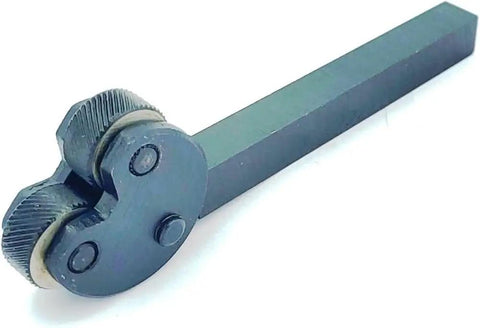 Knurling Tool With Pivot Head And Diamond Pattern For Lathe Work, Knurl Pitch One Point Five Millimeters, Half Inch Square Shank