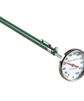 Stainless Steel Soil Thermometer for Garden and Indoor Potting, 7 Inch Stem, 0 to 220 Fahrenheit, shown with protective sheath and clip