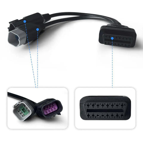 2 In 1 OBD2 Diagnostic Cable For ATV UTV 6 Pin And 8 Pin Adapters Compatible With Polaris Can Am RZR Ranger Sportsman Ace