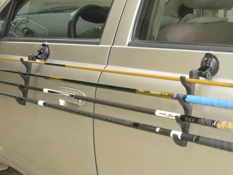 Adjustable Horizontal Fishing Rod Rack With Suction Cup Mount For Car Truck SUV Boat Holds Four Rods Easy To Install And Remove